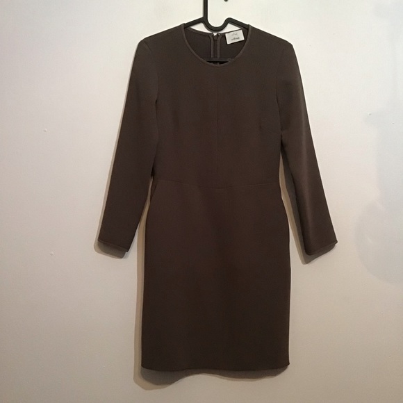 NWOT Aritzia Wilfred Chalet Brown Vilard Long Sleeve Crewneck Round Neck Dress 0 - Picture 5 of 12